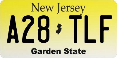 NJ license plate A28TLF