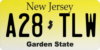 NJ license plate A28TLW