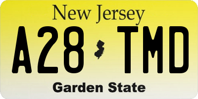 NJ license plate A28TMD