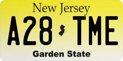 NJ license plate A28TME
