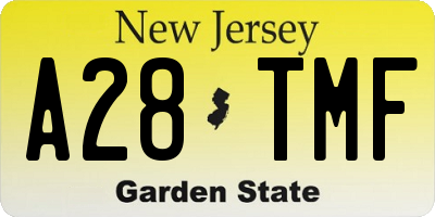 NJ license plate A28TMF