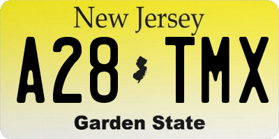 NJ license plate A28TMX