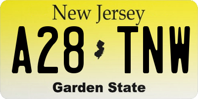 NJ license plate A28TNW