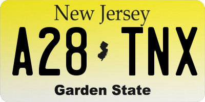 NJ license plate A28TNX