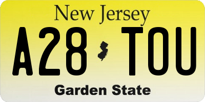 NJ license plate A28TOU