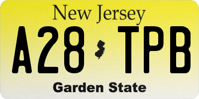 NJ license plate A28TPB