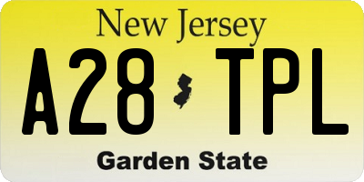 NJ license plate A28TPL