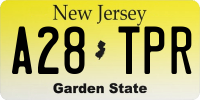 NJ license plate A28TPR