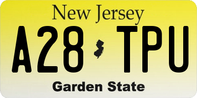 NJ license plate A28TPU