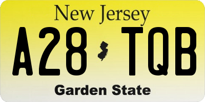 NJ license plate A28TQB