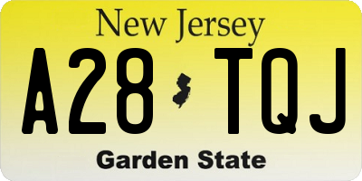 NJ license plate A28TQJ
