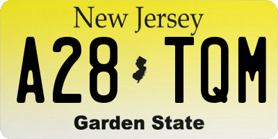 NJ license plate A28TQM