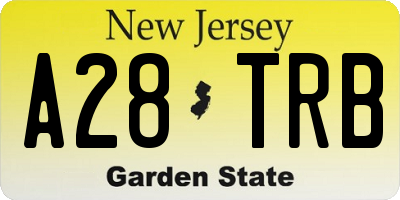 NJ license plate A28TRB
