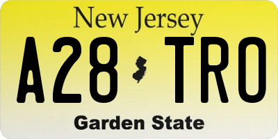 NJ license plate A28TRO