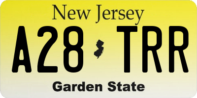 NJ license plate A28TRR