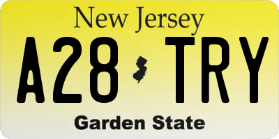 NJ license plate A28TRY