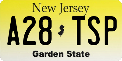 NJ license plate A28TSP