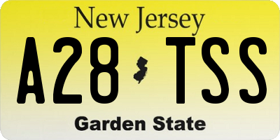 NJ license plate A28TSS