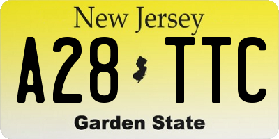 NJ license plate A28TTC
