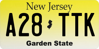 NJ license plate A28TTK