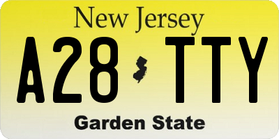 NJ license plate A28TTY