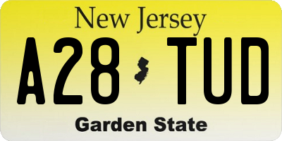 NJ license plate A28TUD
