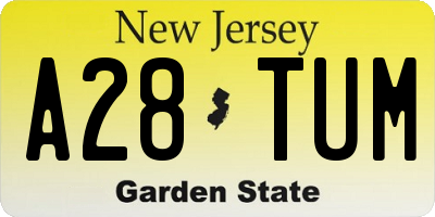 NJ license plate A28TUM