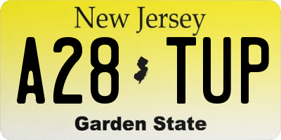 NJ license plate A28TUP