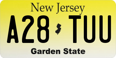 NJ license plate A28TUU