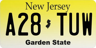 NJ license plate A28TUW