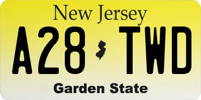 NJ license plate A28TWD