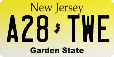 NJ license plate A28TWE