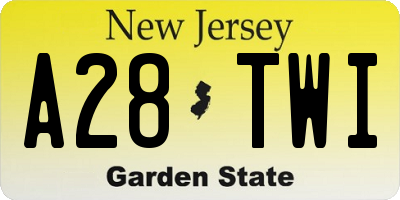 NJ license plate A28TWI