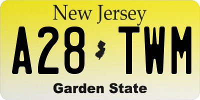 NJ license plate A28TWM