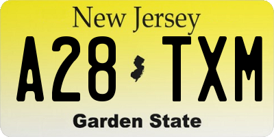 NJ license plate A28TXM
