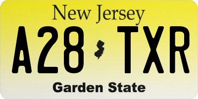 NJ license plate A28TXR