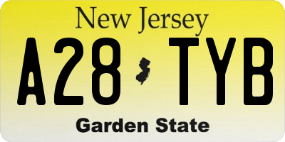NJ license plate A28TYB