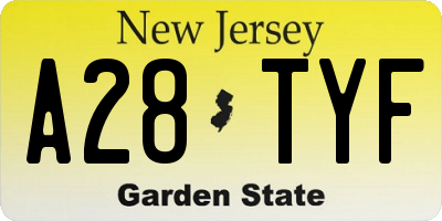 NJ license plate A28TYF