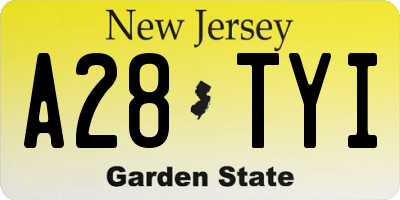 NJ license plate A28TYI
