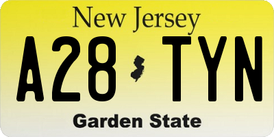 NJ license plate A28TYN