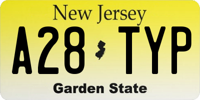 NJ license plate A28TYP