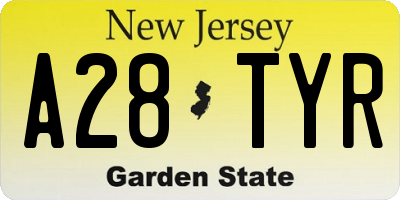 NJ license plate A28TYR