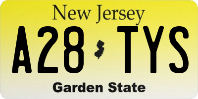 NJ license plate A28TYS