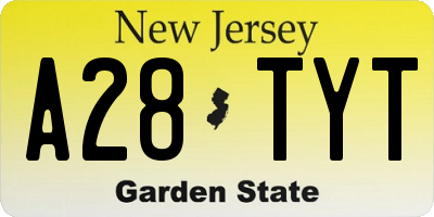 NJ license plate A28TYT
