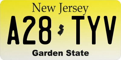 NJ license plate A28TYV