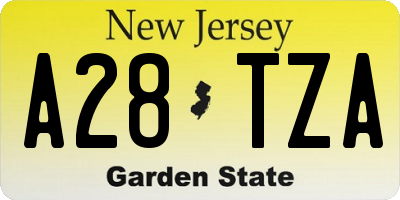 NJ license plate A28TZA