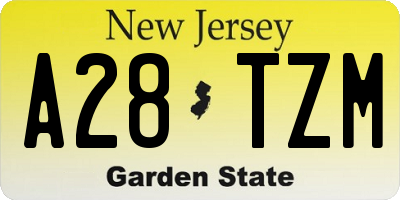 NJ license plate A28TZM