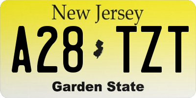NJ license plate A28TZT