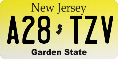 NJ license plate A28TZV
