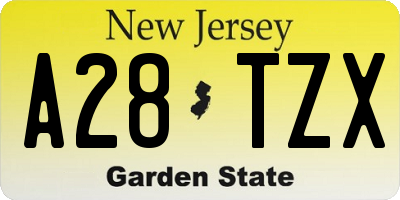 NJ license plate A28TZX